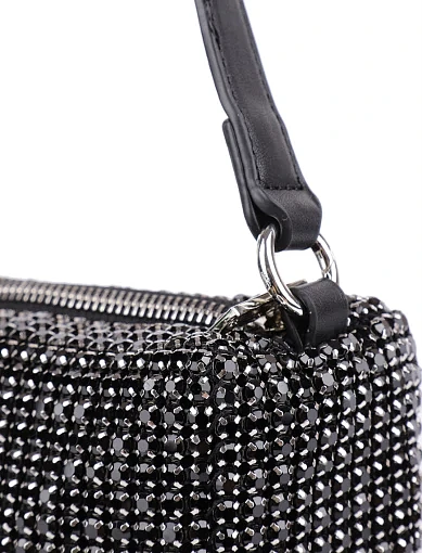 Жіноча сумка з камінням срібного кольору - фото 4 - Miraton