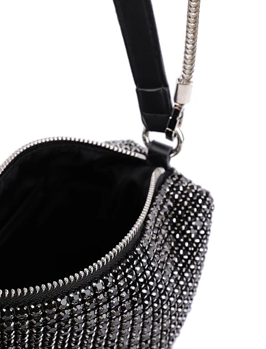 Жіноча сумка з камінням срібного кольору - фото 6 - Miraton