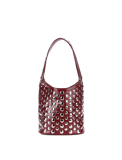 Женская сумка через плечо из экокожи бордовая - фото 3 - Miraton