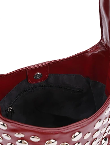 Женская сумка через плечо из экокожи бордовая - фото 5 - Miraton