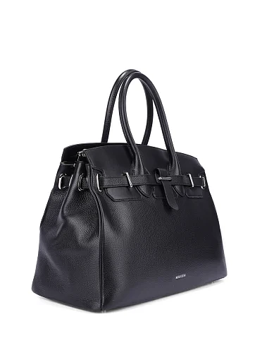 Жіноча сумка шкіряна чорна(LB-241039) - фото 3 - Miraton