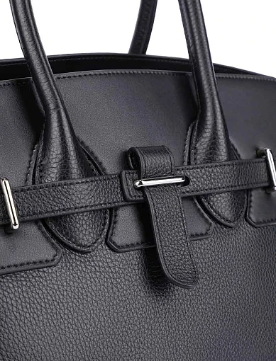 Жіноча сумка шкіряна чорна(LB-241039) - фото 5 - Miraton