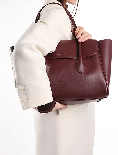 Жіноча сумка шкіряна бордова(LB-25414) - фото 7 - Miraton