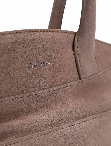 Женская сумка замшевая серая - фото 4 - Miraton
