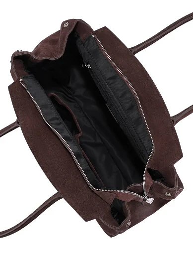 Женская сумка замшевая коричневая - фото 5 - Miraton