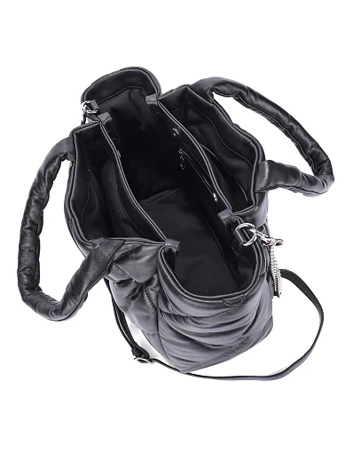 Жіноча сумка шкіряна чорна - фото 5 - Miraton