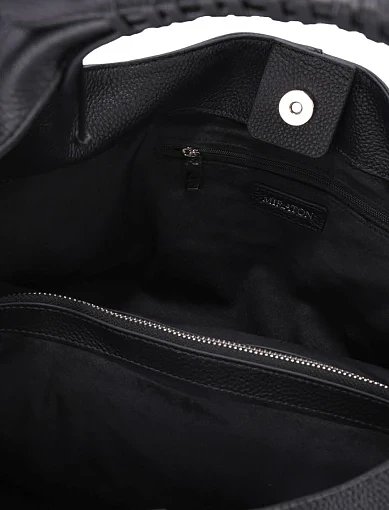 Жіноча сумка шкіряна чорна - фото 6 - Miraton