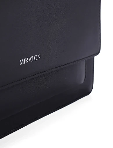 Жіноча сумка через плече шкіряна чорна - фото 4 - Miraton