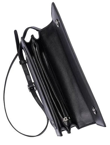 Жіноча сумка через плече шкіряна чорна - фото 5 - Miraton