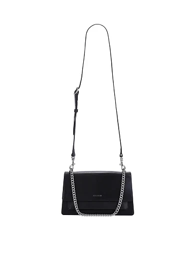 Жіноча сумка через плече шкіряна чорна - фото 6 - Miraton