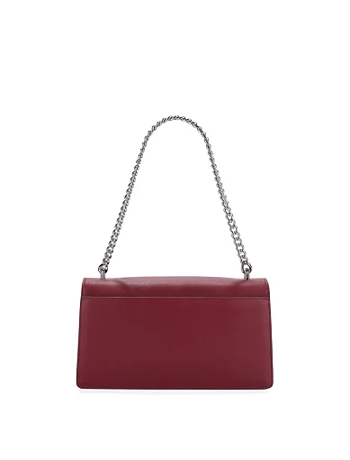 Женская сумка через плечо кожаная бордовая - фото 3 - Miraton