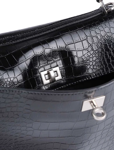 Женская сумка тоут MIRATON кожаная черная - фото 6 - Miraton