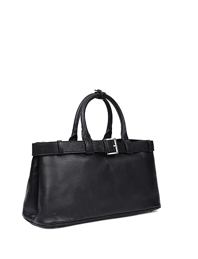 Женская сумка кожаная черная - фото 3 - Miraton