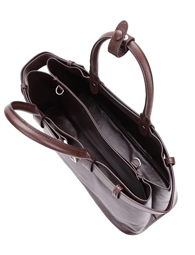 Женская сумка кожаная коричневая - фото 6 - Miraton