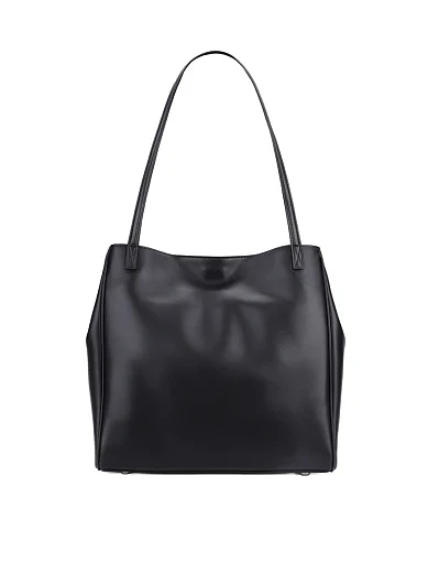 Жіноча сумка шоппер шкіряна чорна - фото 3 - Miraton