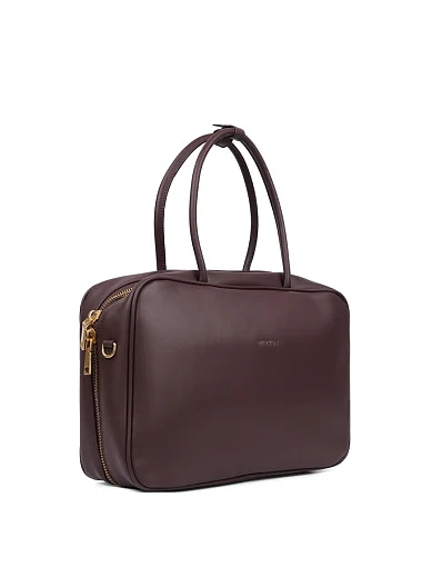 Жіноча сумка тоут шкіряна коричнева - фото 2 - Miraton