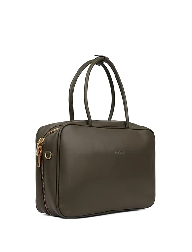 Жіноча сумка тоут шкіряна зелена - фото 2 - Miraton