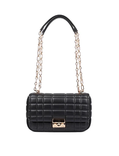 Женская сумка кросс-боди кожаная черная - фото 6 - Miraton