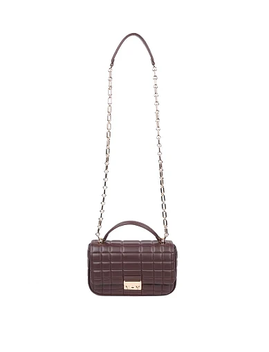 Жіноча сумка крос-боді шкіряна коричнева - фото 5 - Miraton