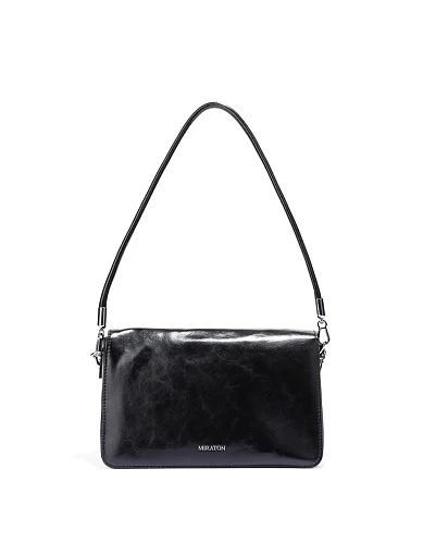 Жіночий через плече шкіряний чорний - фото 3 - Miraton