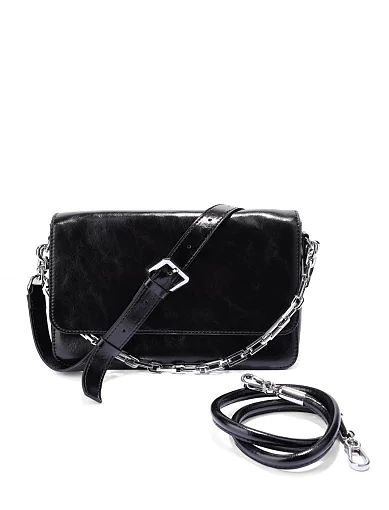 Жіночий через плече шкіряний чорний - фото 6 - Miraton