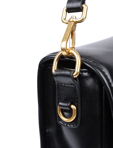 Женская сумка через плечо кожаная черная - фото 4 - Miraton