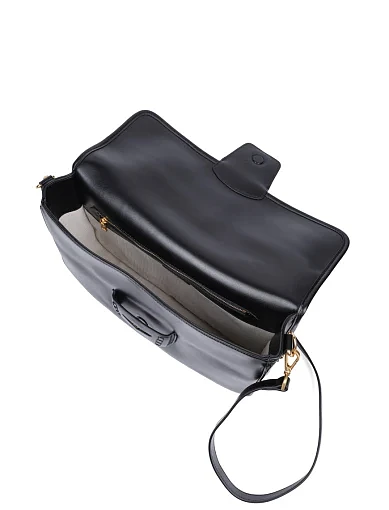 Женская сумка через плечо кожаная черная - фото 5 - Miraton