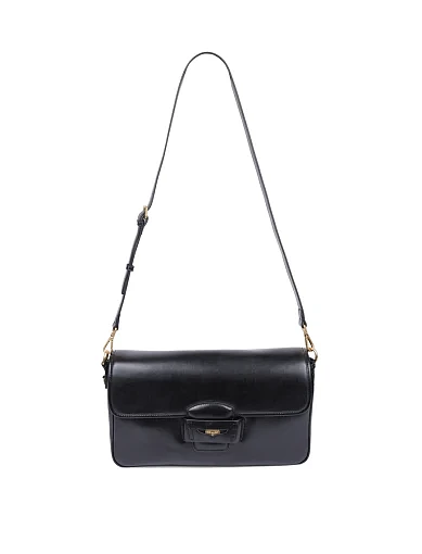 Женская сумка через плечо кожаная черная - фото 6 - Miraton