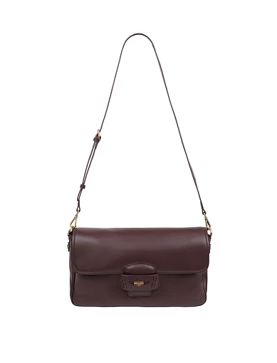 Женская сумка через плечо кожаная коричневая - фото 6 - Miraton