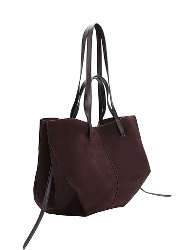 Жіноча сумка тоут замшева коричнева - фото 2 - Miraton