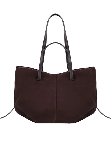 Жіноча сумка тоут замшева коричнева - фото 3 - Miraton