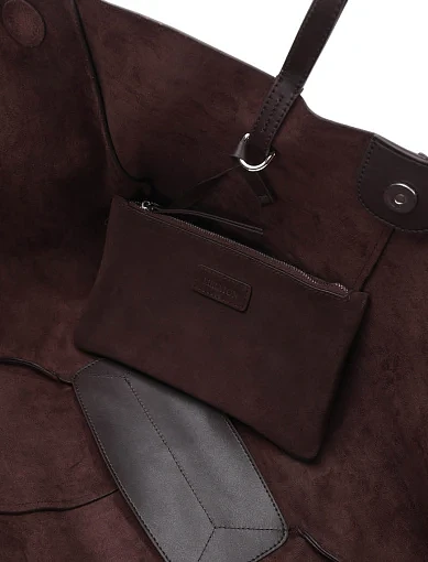 Жіноча сумка тоут замшева коричнева - фото 5 - Miraton