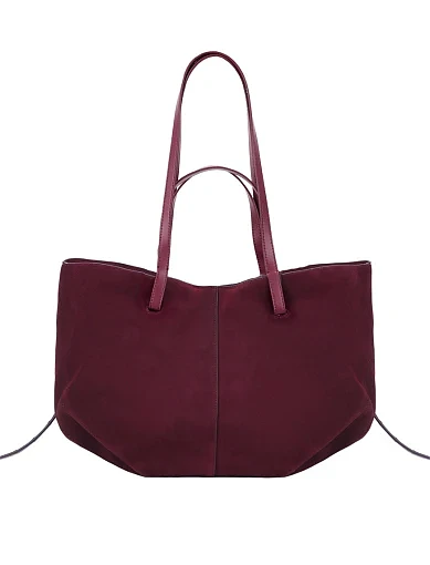 Женская сумка тоут замшевая бордовая - фото 3 - Miraton