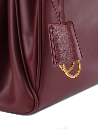Жіноча сумка тоут шкіряна бордова - фото 4 - Miraton