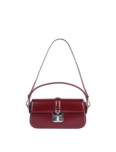 Жіноча сумка через плече MIRATON шкіряна бордова - фото 7 - Miraton
