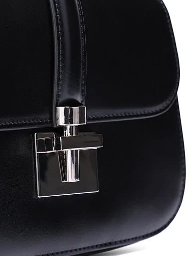 Женская сумка кросс-боди кожаная черная - фото 4 - Miraton