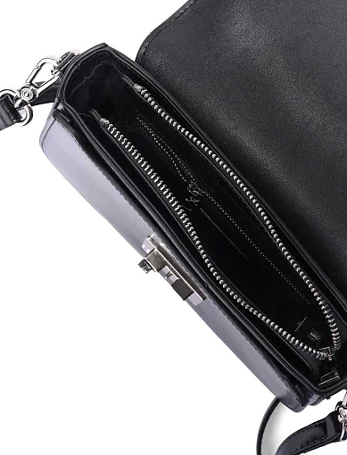 Женская сумка кросс-боди кожаная черная - фото 5 - Miraton