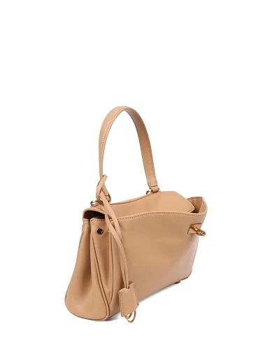 Женская сумка через плечо кожаная бежевая - фото 2 - Miraton