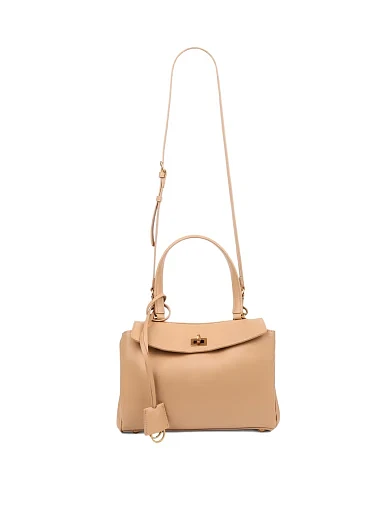 Женская сумка через плечо кожаная бежевая - фото 6 - Miraton