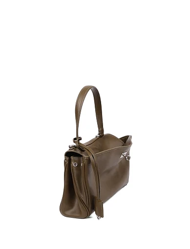 Жіноча сумка через плече шкіряна зелена - фото 2 - Miraton