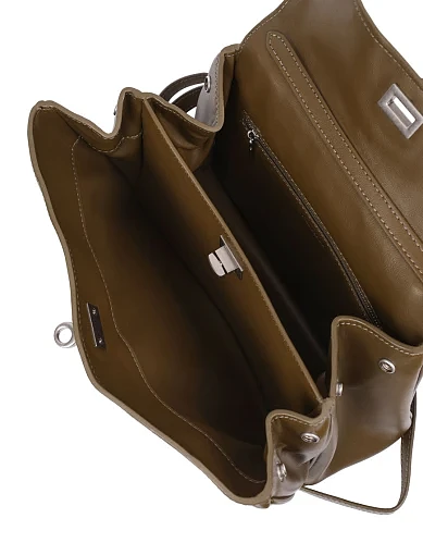 Жіноча сумка через плече шкіряна зелена - фото 5 - Miraton