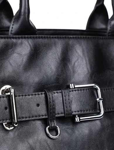 Жіноча сумка шкіряна чорна - фото 4 - Miraton