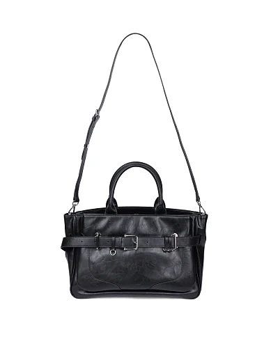 Жіноча сумка шкіряна чорна - фото 5 - Miraton