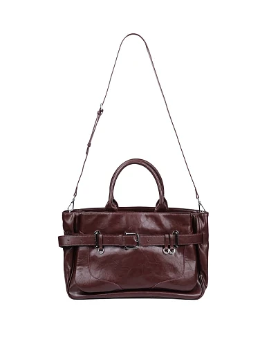 Женская сумка кожаная бордовая - фото 5 - Miraton