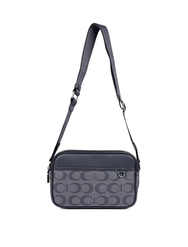 Чоловіча сумка крос-боді шкіряна чорна (182-1) - фото 4 - Miraton