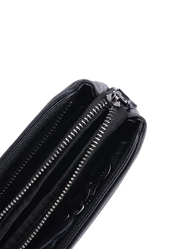 Мужская сумка через плечо кожаная черная - фото 5 - Miraton