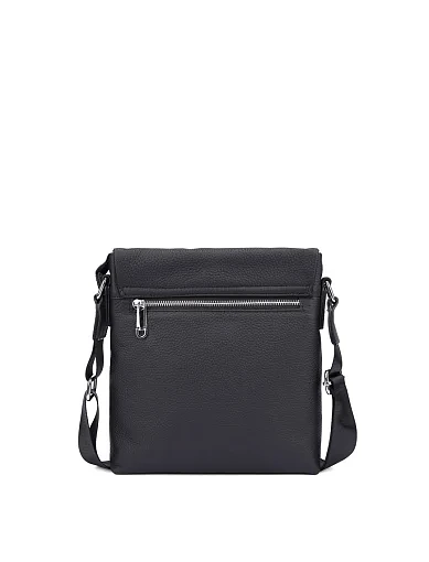 Чоловіча сумка месенджер шкіряна чорна (2503-1) - фото 3 - Miraton
