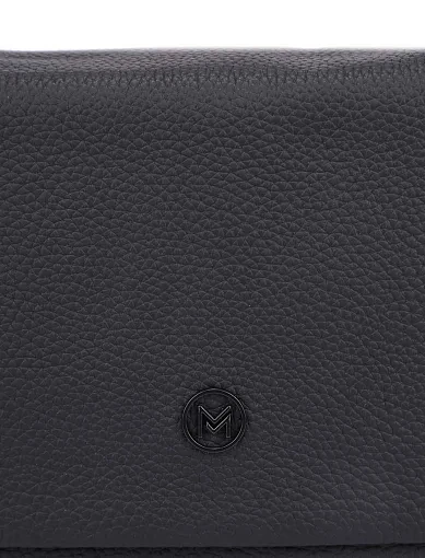 Чоловіча сумка месенджер шкіряна чорна (2503-1) - фото 4 - Miraton