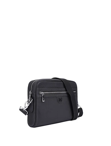 Чоловіча сумка крос-боді шкіряна чорна (88180-1) - фото 2 - Miraton