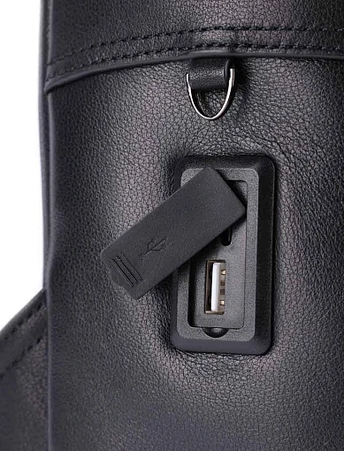 Чоловічий рюкзак шкіряний чорний (111/9709) - фото 3 - Miraton